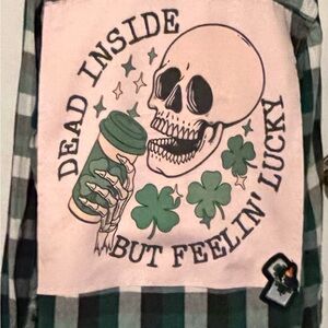 Faded Glory Green Plaid Casual Button Down Shirt